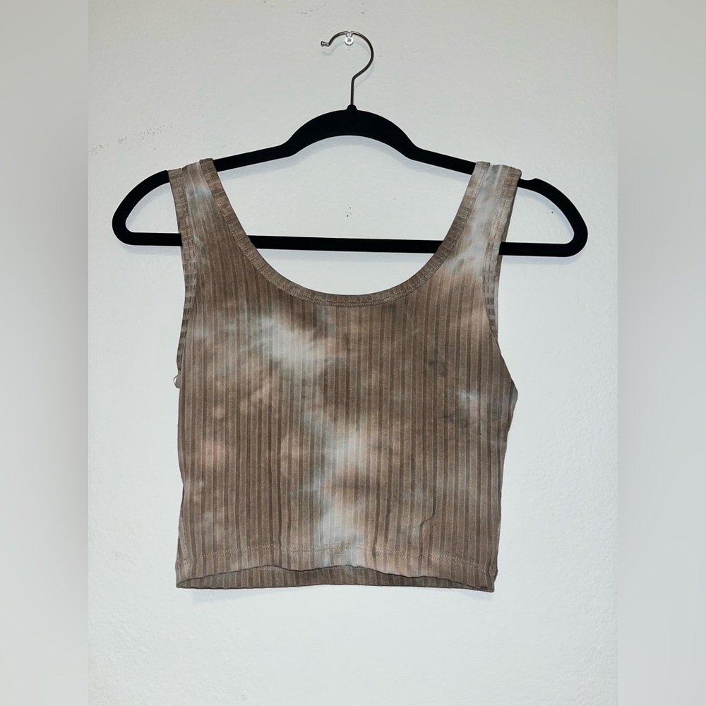 SHEIN Scoop Neck Tie Dye Rib-knit Tank Top